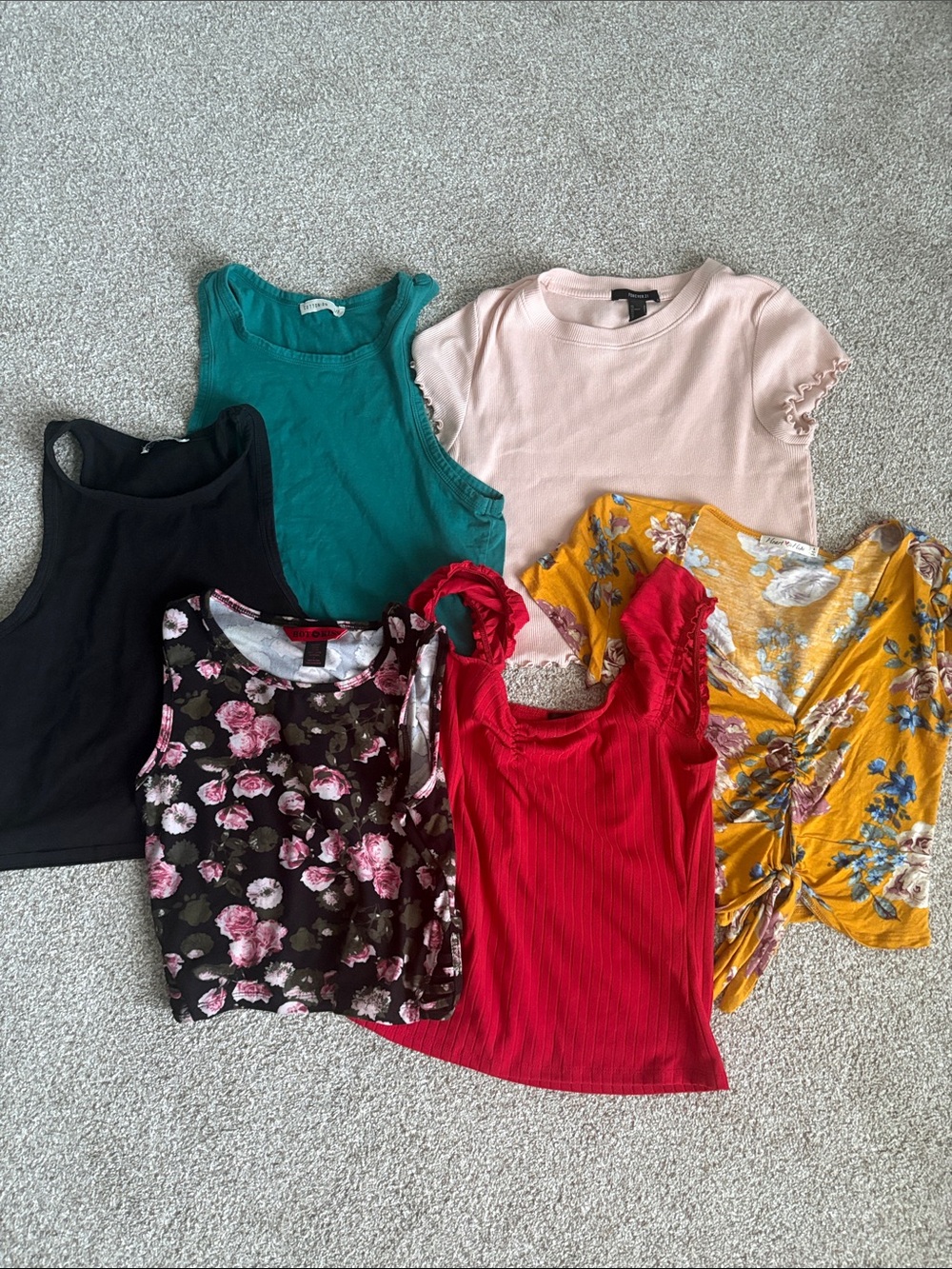 Hot Kiss Women's Tank Top Assortment - Red, Teal, Pink, Black, Floral, Mustard